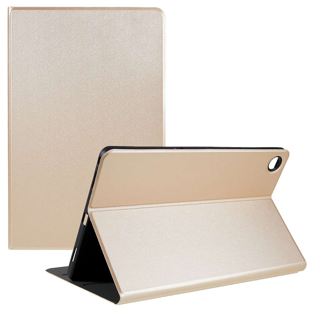 PU Leather Drop-Proof Case for Lenovo Tab M10 Plus (3rd Gen) / Xiaoxin Pad 2022 10.6 inch Tablet Stand Cover - Gold