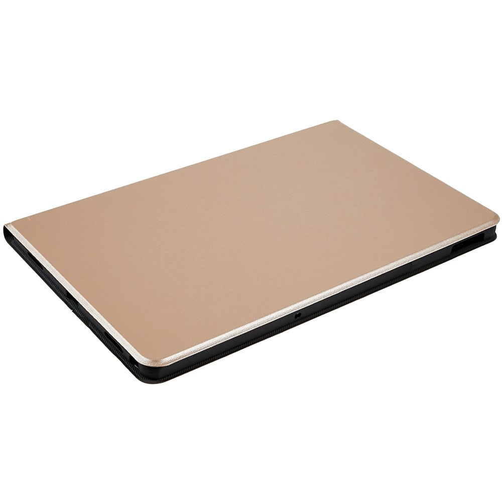 PU Leather Drop-Proof Case for Lenovo Tab M10 Plus (3rd Gen) / Xiaoxin Pad 2022 10.6 inch Tablet Stand Cover - Gold