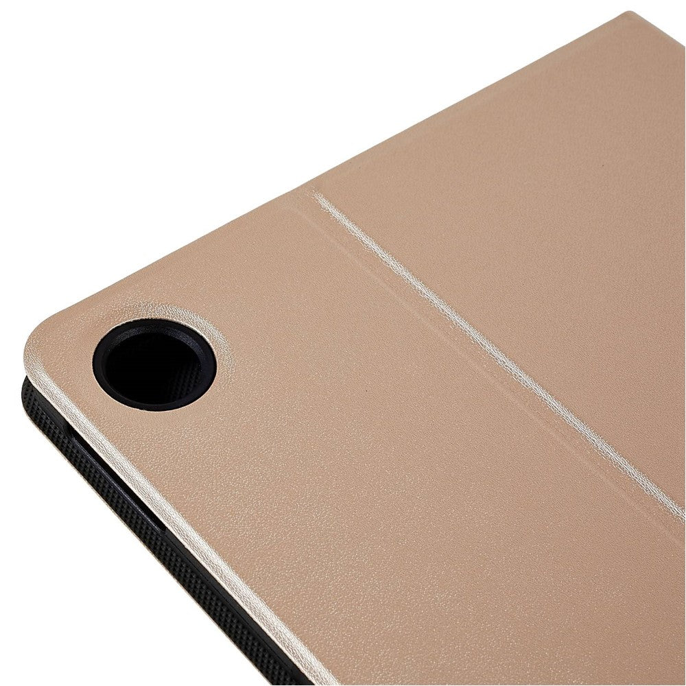 PU Leather Drop-Proof Case for Lenovo Tab M10 Plus (3rd Gen) / Xiaoxin Pad 2022 10.6 inch Tablet Stand Cover - Gold