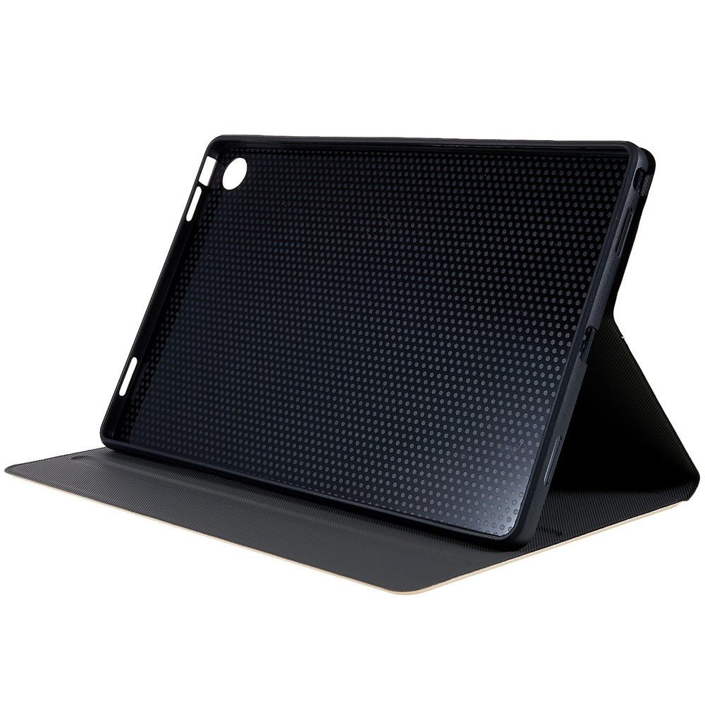 PU Leather Drop-Proof Case for Lenovo Tab M10 Plus (3rd Gen) / Xiaoxin Pad 2022 10.6 inch Tablet Stand Cover - Gold