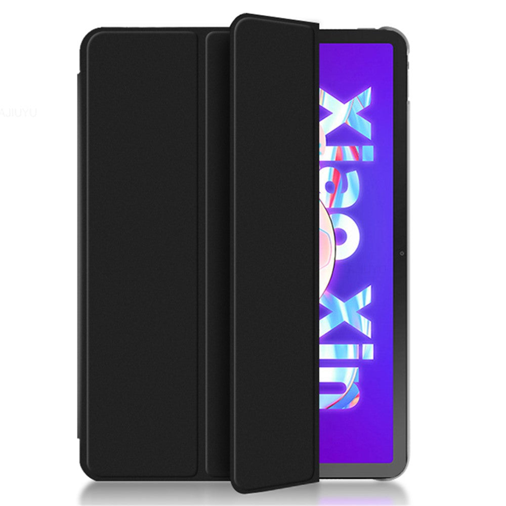 For Lenovo Tab M10 Plus (3rd Gen) / Xiaoxin Pad 2022 10.6 inch Tri-Fold Stand PU Leather + TPU Tablet Cover - Black