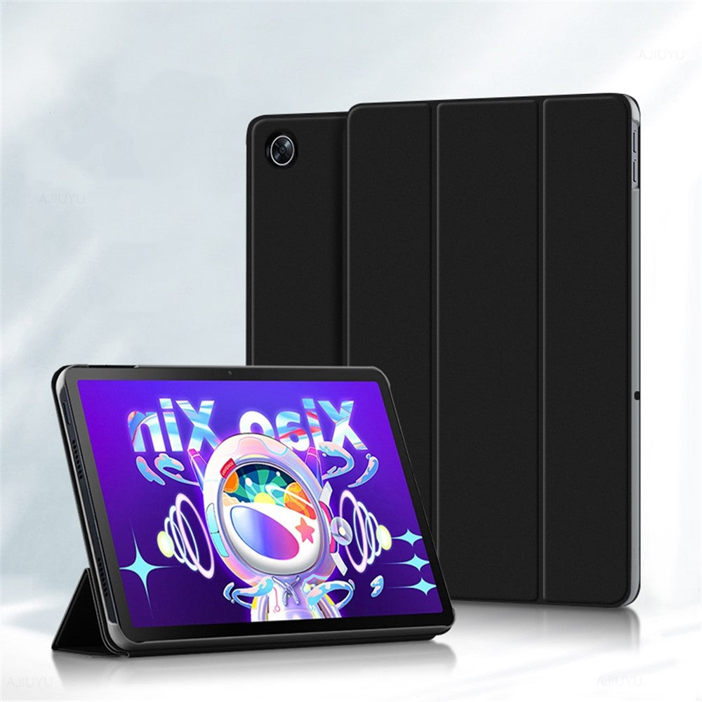 For Lenovo Tab M10 Plus (3rd Gen) / Xiaoxin Pad 2022 10.6 inch Tri-Fold Stand PU Leather + TPU Tablet Cover - Black
