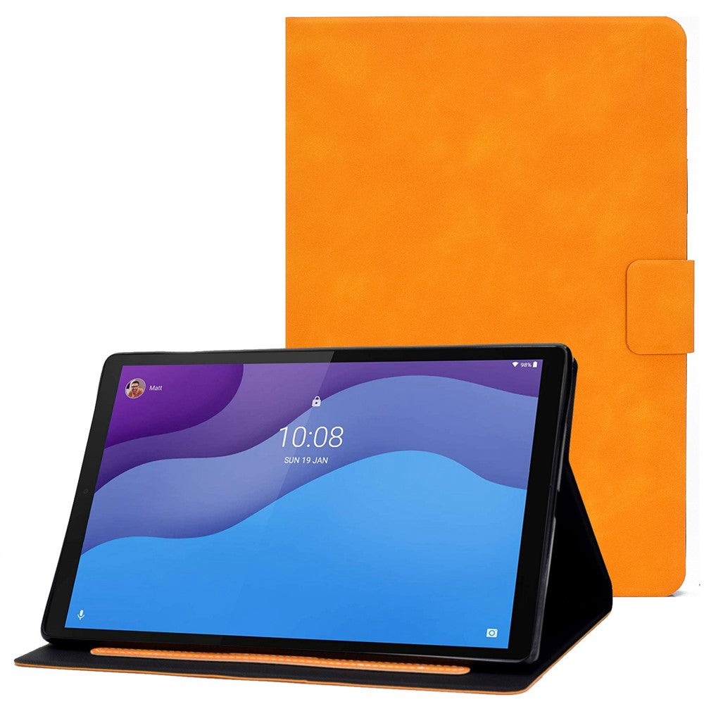 For Lenovo Tab M10 (Gen 3) TB-328F Split Leather Flip Stand Cover Auto Sleep/Wake Function Smart Tablet Case with Card Holders- Khaki