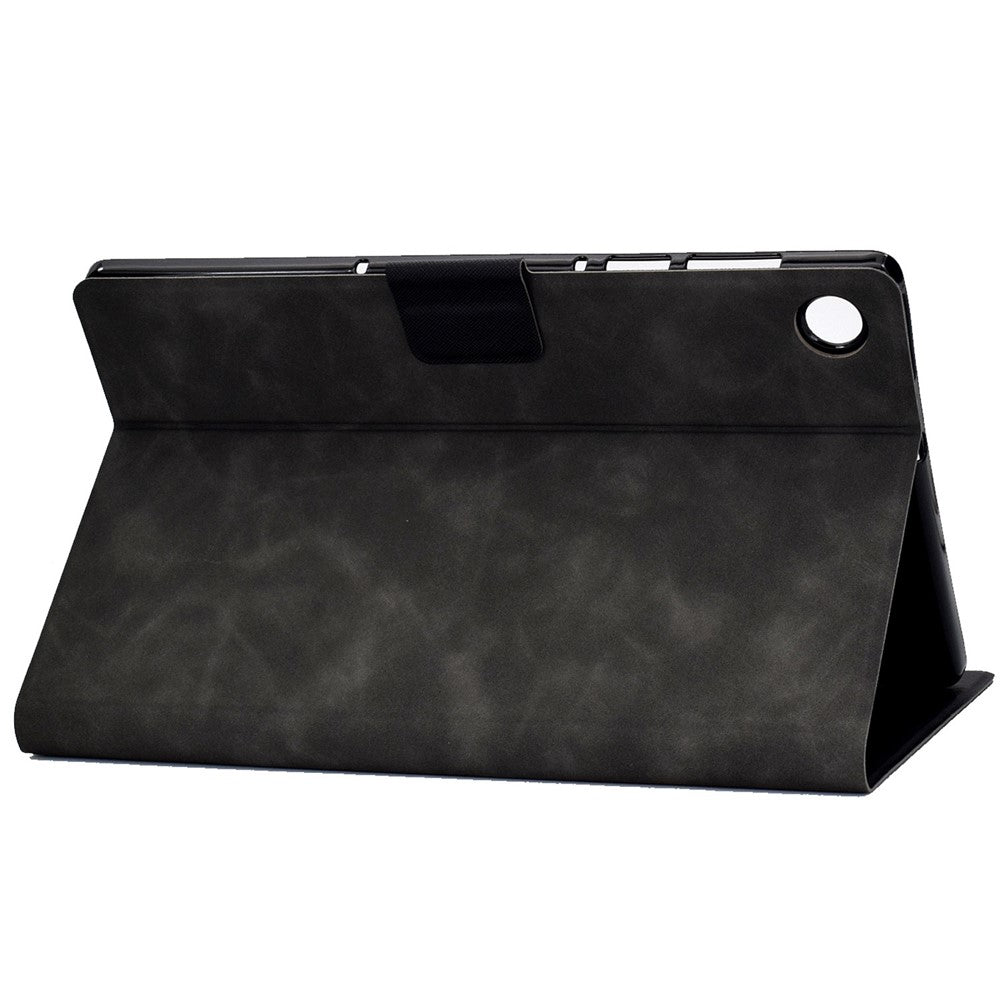 For Lenovo Tab M10 (Gen 3) TB-328F Split Leather Flip Stand Cover Auto Sleep/Wake Function Smart Tablet Case with Card Holders - Black