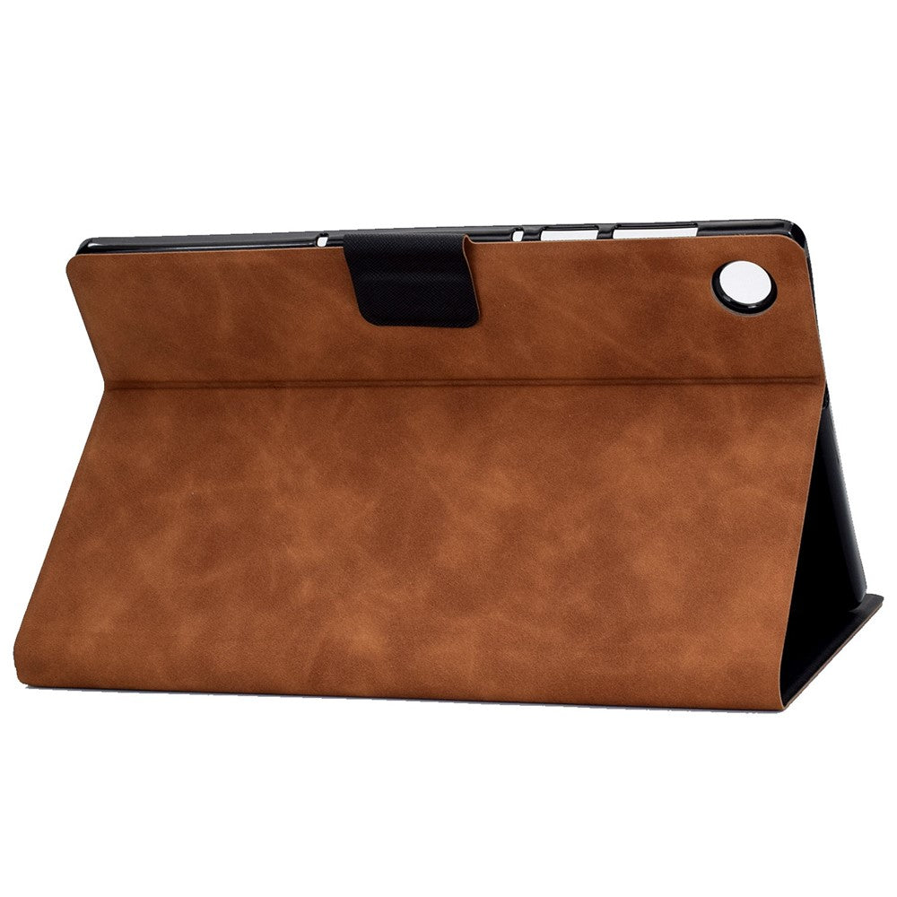 For Lenovo Tab M10 (Gen 3) TB-328F Split Leather Flip Stand Cover Auto Sleep/Wake Function Smart Tablet Case with Card Holders - Brown