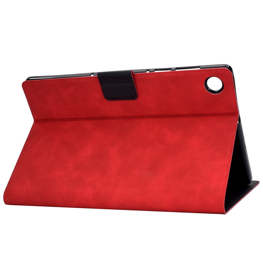 For Lenovo Tab M10 (Gen 3) TB-328F Split Leather Flip Stand Cover Auto Sleep/Wake Function Smart Tablet Case with Card Holders - Red