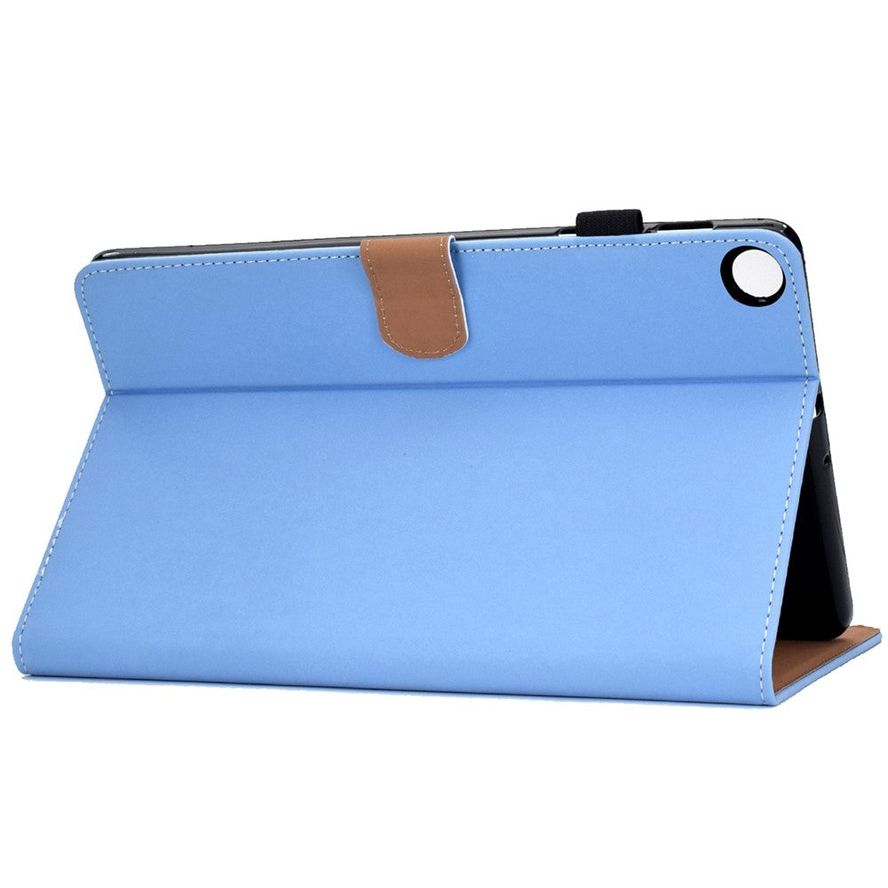 For Lenovo Tab M10 (Gen 3) TB-328F Fold Stand Magnetic Flip Case PU Leather Auto Sleep/Wake Cover with Card Slots and Pencil Holder - Blue