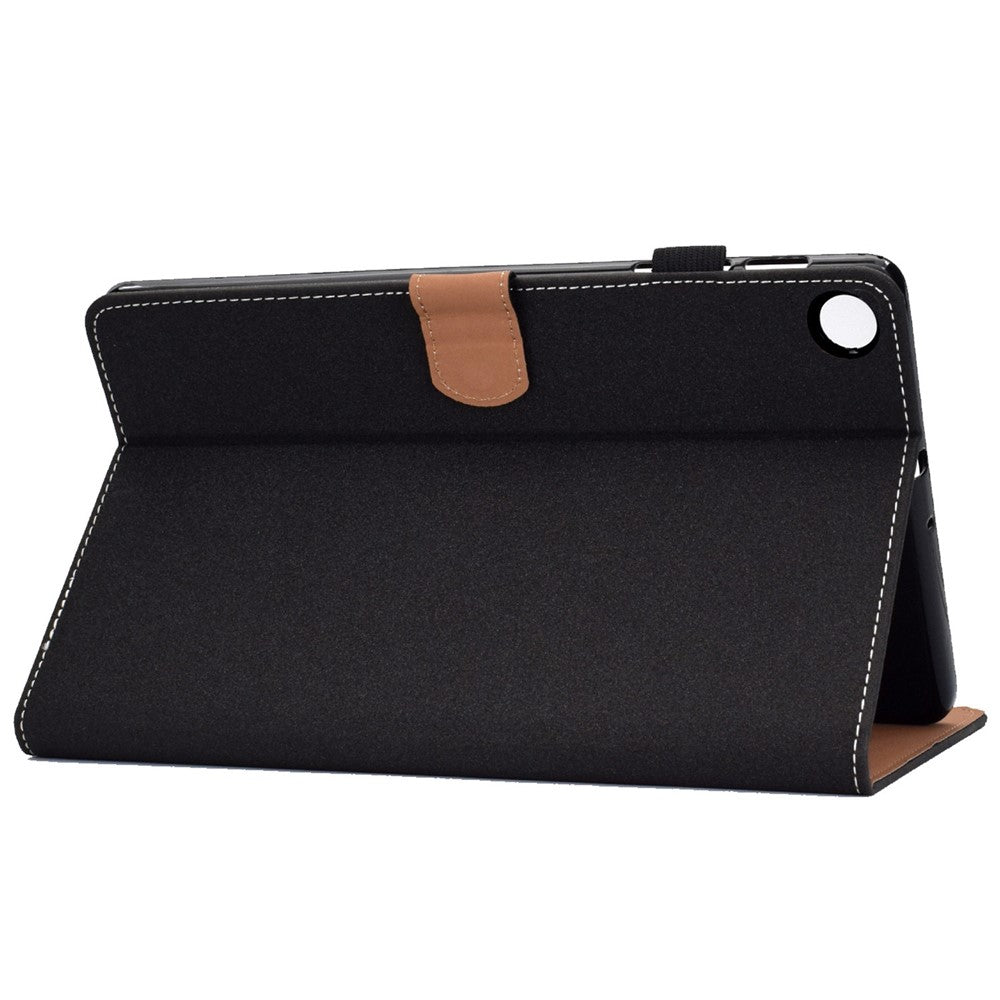 For Lenovo Tab M10 (Gen 3) TB-328F Fold Stand Magnetic Flip Case PU Leather Auto Sleep/Wake Cover with Card Slots and Pencil Holder - Black