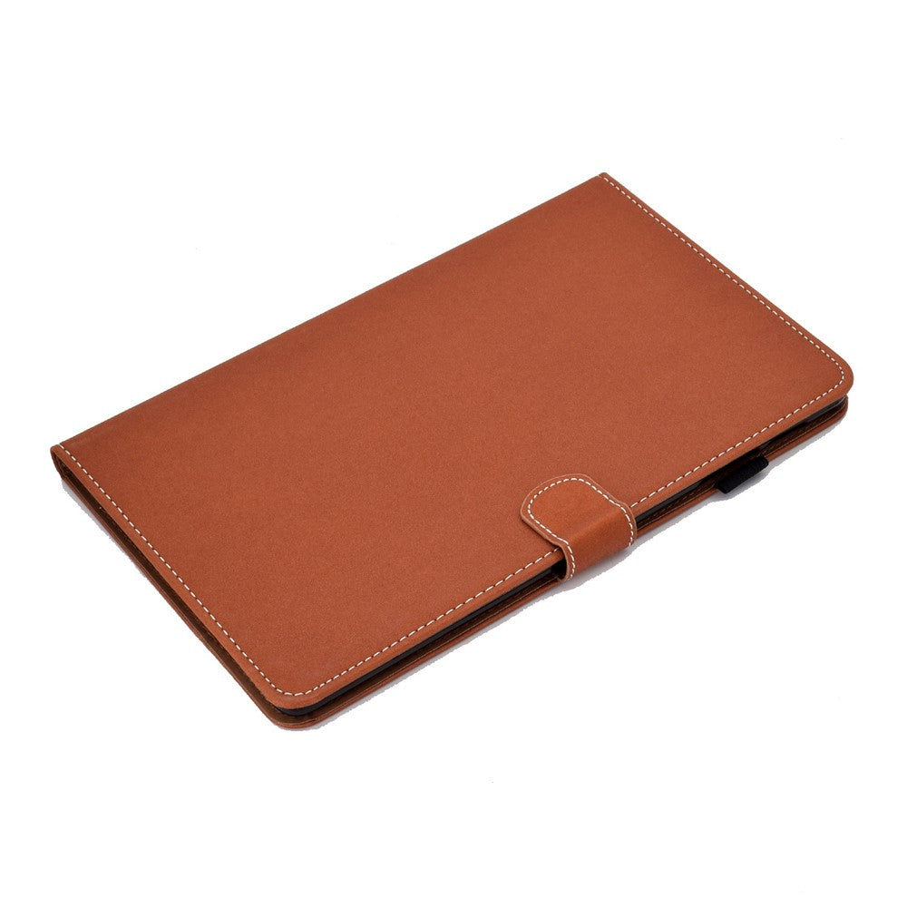 For Lenovo Tab M10 (Gen 3) TB-328F Fold Stand Magnetic Flip Case PU Leather Auto Sleep/Wake Cover with Card Slots and Pencil Holder - Brown