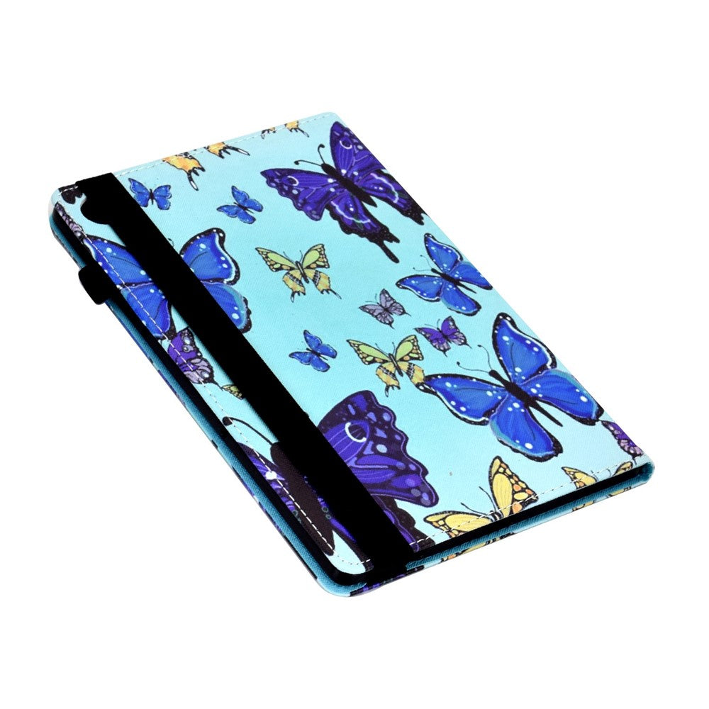 For Lenovo Tab M10 (Gen 3) TB-328FU / TB-328XU Pattern Printing Leather Stand Protective Case Card Slots Smart Cover with Elastic Band and Pencil Holder - Butterflies