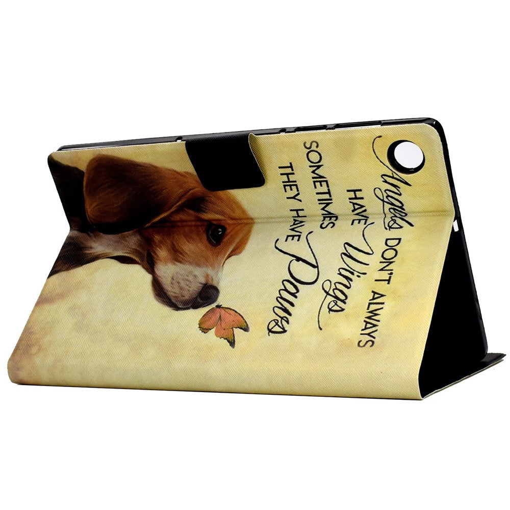 For Lenovo Tab M10 (Gen 3) TB-328FU / TB-328XU B1 Pattern Printing Stand PU Leather Folio Case Card Slots Smart Auto Wake / Sleep Shell with Pencil Holder - Butterfly / Dog