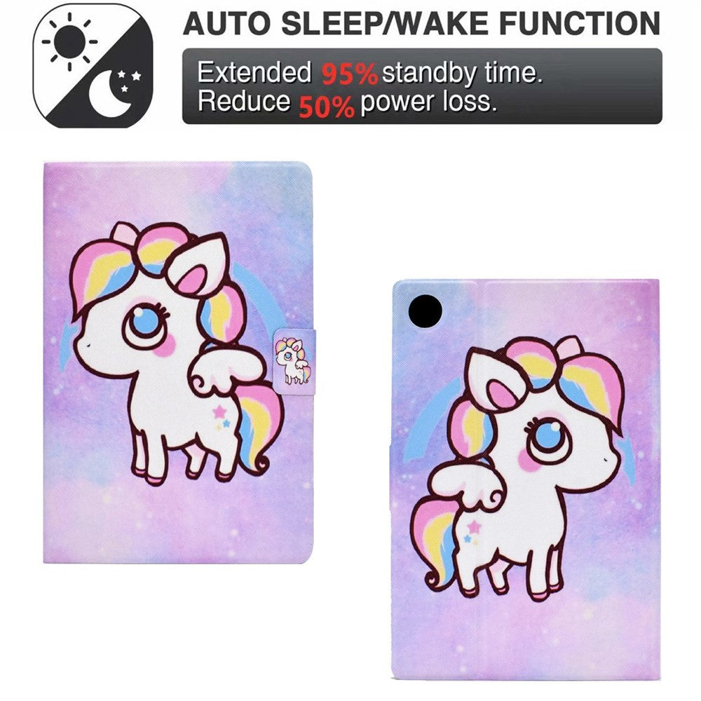 For Lenovo Tab M10 (Gen 3) TB-328FU / TB-328XU B1 Pattern Printing Stand PU Leather Folio Case Card Slots Smart Auto Wake / Sleep Shell with Pencil Holder - Colorful Horse