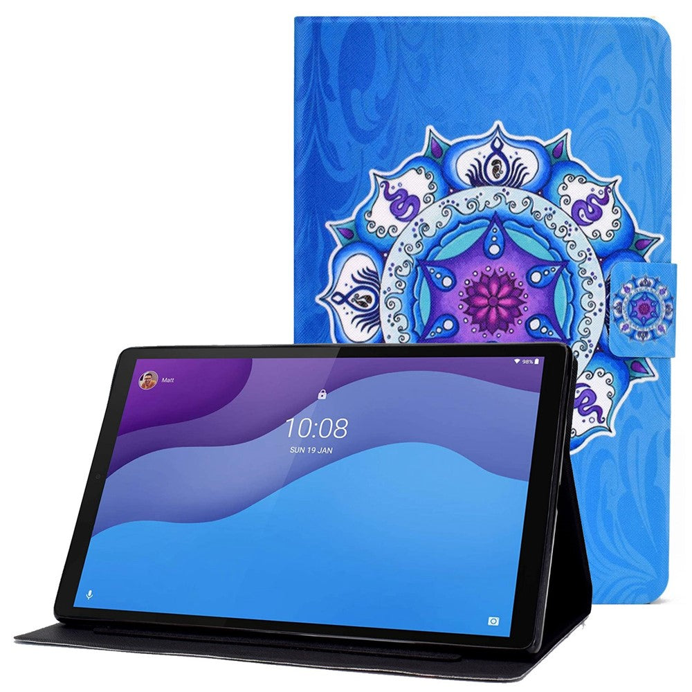 For Lenovo Tab M10 (Gen 3) TB-328FU / TB-328XU B2 Pattern Printing Stand Protective Case Auto Sleep / Wake Function PU Leather Smart Cover with Card Slots - Mandala