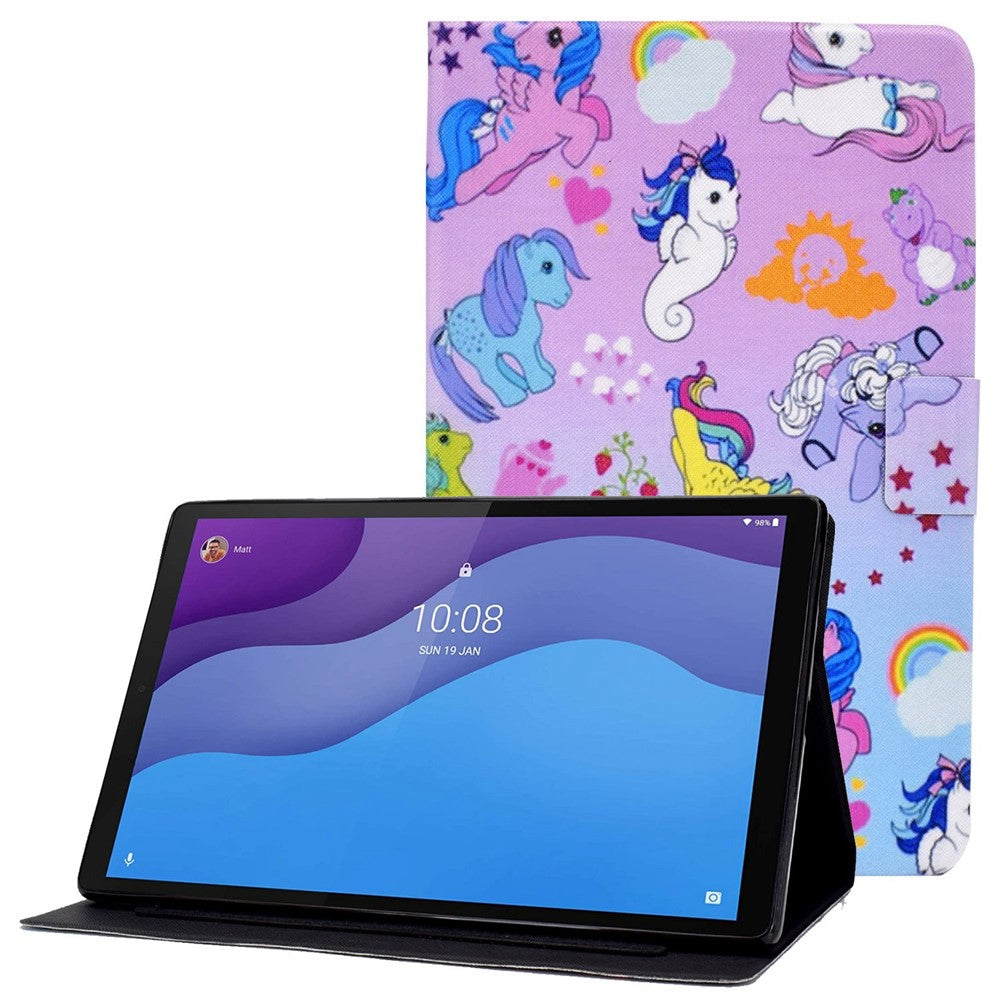 For Lenovo Tab M10 (Gen 3) TB-328FU / TB-328XU B2 Pattern Printing Stand Protective Case Auto Sleep / Wake Function PU Leather Smart Cover with Card Slots - Hippocampus