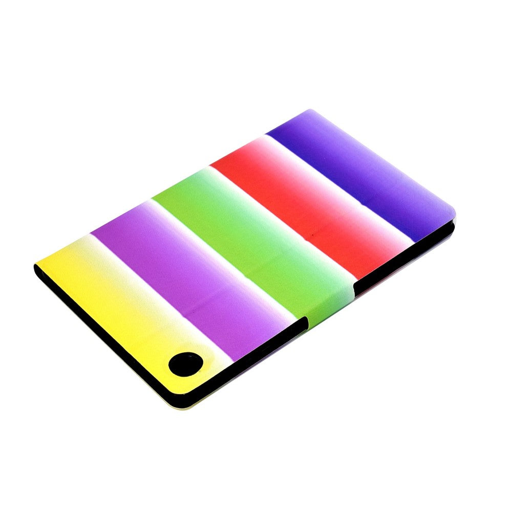 For Lenovo Tab M10 (Gen 3) TB-328FU / TB-328XU B2 Pattern Printing Stand Protective Case Auto Sleep / Wake Function PU Leather Smart Cover with Card Slots - Rainbow