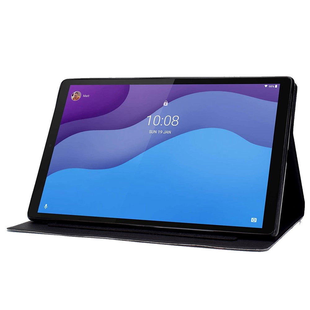 For Lenovo Tab M10 (Gen 3) TB-328FU / TB-328XU B2 Pattern Printing Stand Protective Case Auto Sleep / Wake Function PU Leather Smart Cover with Card Slots - Blue Marble