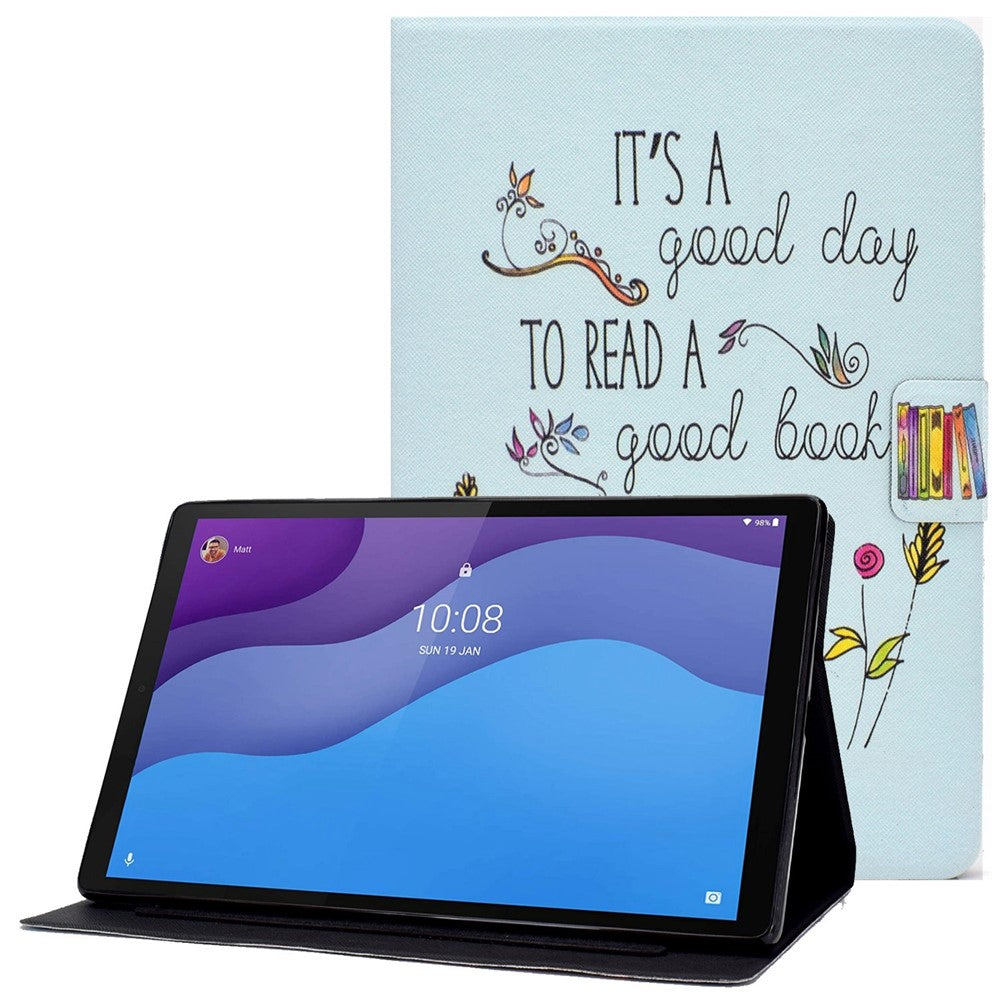 For Lenovo Tab M10 (Gen 3) TB-328FU / TB-328XU B2 Pattern Printing Stand Protective Case Auto Sleep / Wake Function PU Leather Smart Cover with Card Slots - Colorful Books
