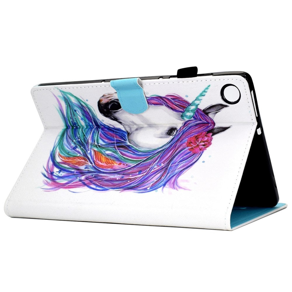 For Lenovo Tab M10 (Gen 3) TB-328FU / TB-328XU A2 Pattern Printing PU Leather Case Adjustable Stand Protection Smart Cover with Card Slots and Pencil Holder - Horse