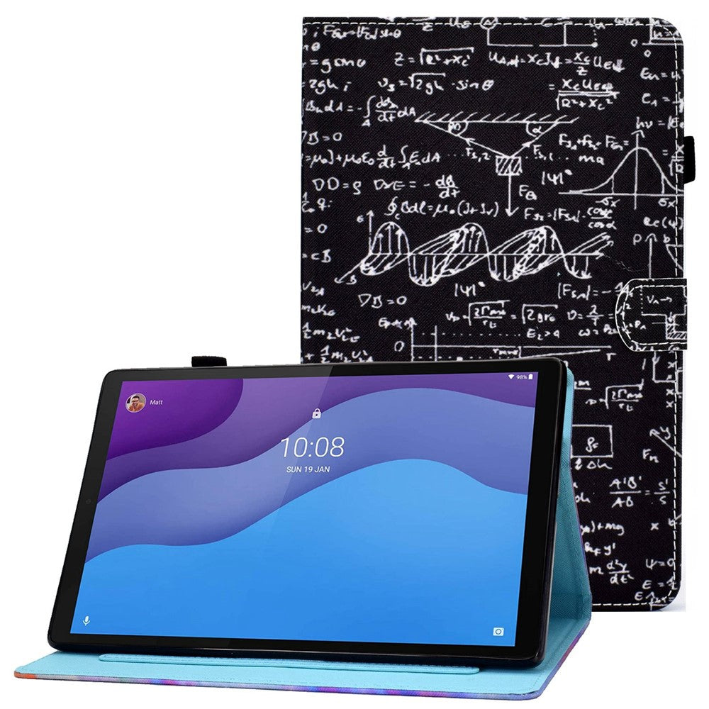 For Lenovo Tab M10 (Gen 3) TB-328FU / TB-328XU A2 Pattern Printing PU Leather Case Adjustable Stand Protection Smart Cover with Card Slots and Pencil Holder - Equation