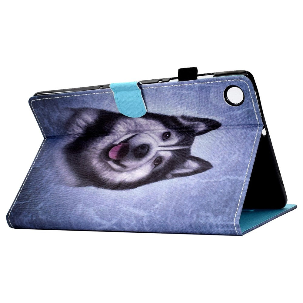 For Lenovo Tab M10 (Gen 3) TB-328FU / TB-328XU A2 Pattern Printing PU Leather Case Adjustable Stand Protection Smart Cover with Card Slots and Pencil Holder - Husky