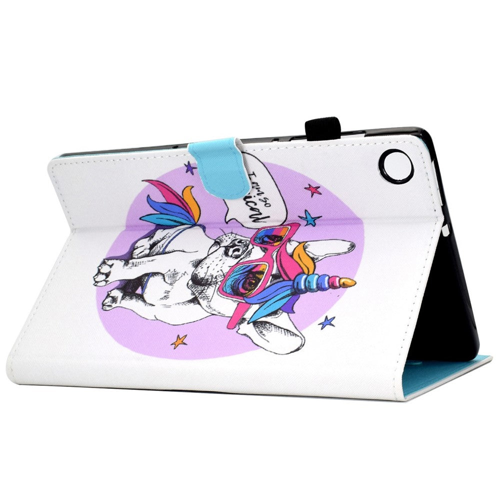 For Lenovo Tab M10 (Gen 3) TB-328FU / TB-328XU A2 Pattern Printing PU Leather Case Adjustable Stand Protection Smart Cover with Card Slots and Pencil Holder - Unicorn Dog