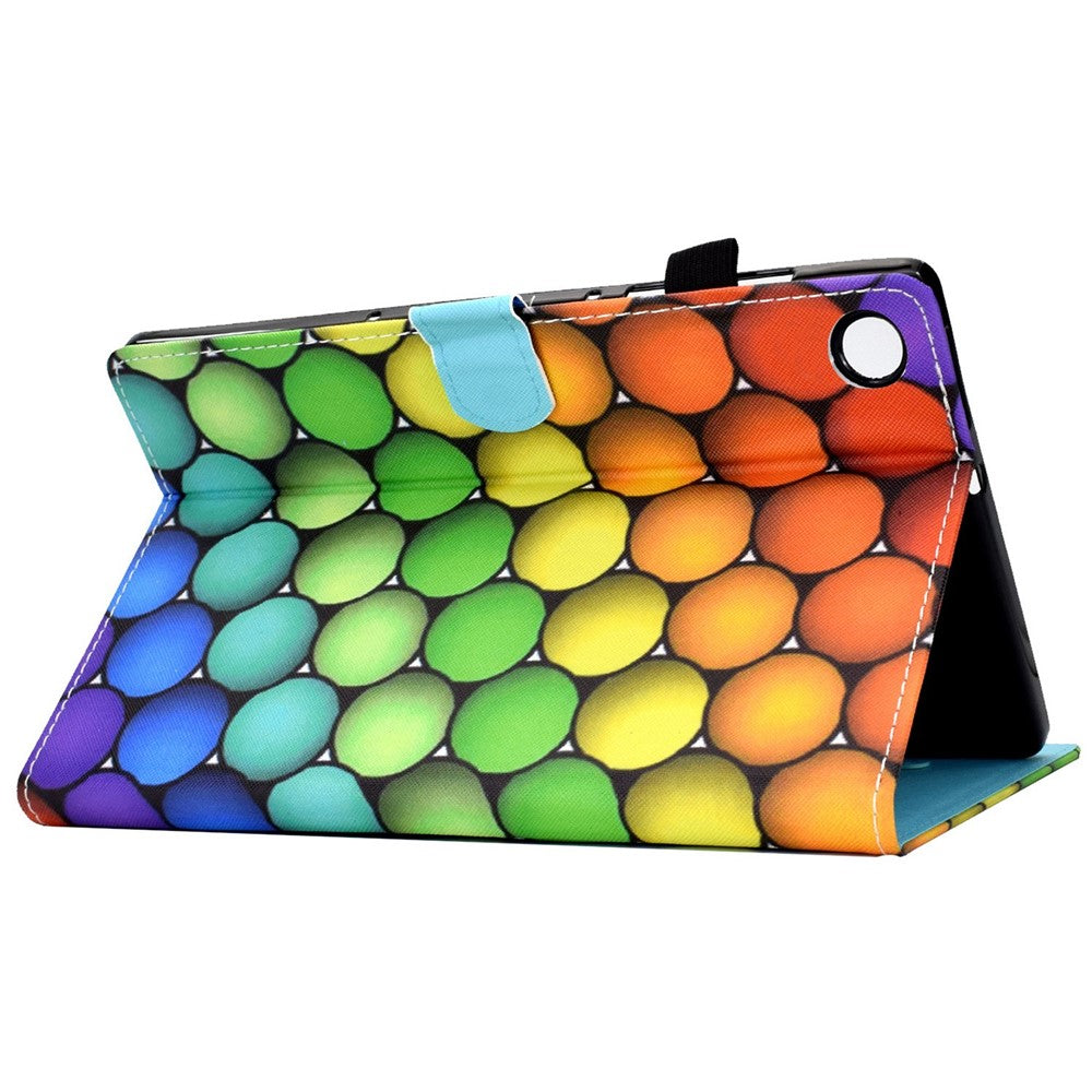 For Lenovo Tab M10 (Gen 3) TB-328FU / TB-328XU A2 Pattern Printing PU Leather Case Adjustable Stand Protection Smart Cover with Card Slots and Pencil Holder - Balls