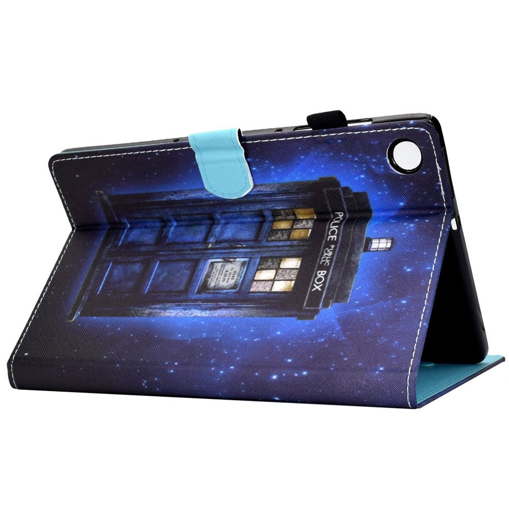 For Lenovo Tab M10 (Gen 3) TB-328FU / TB-328XU A2 Pattern Printing PU Leather Case Adjustable Stand Protection Smart Cover with Card Slots and Pencil Holder - Police Box