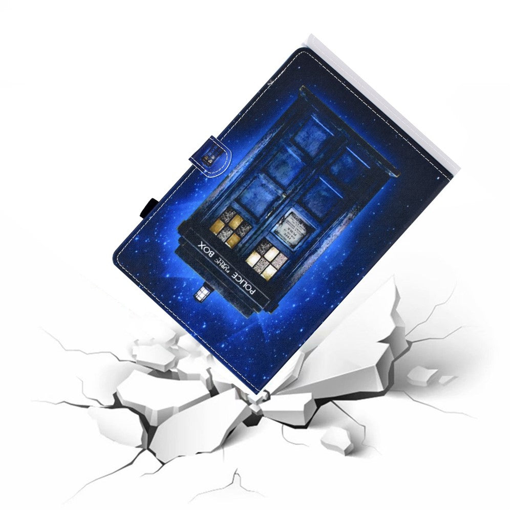 For Lenovo Tab M10 (Gen 3) TB-328FU / TB-328XU A2 Pattern Printing PU Leather Case Adjustable Stand Protection Smart Cover with Card Slots and Pencil Holder - Police Box