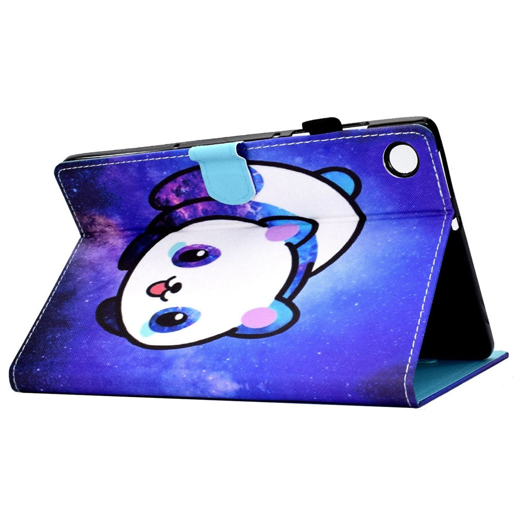 For Lenovo Tab M10 (Gen 3) TB-328FU / TB-328XU A2 Pattern Printing PU Leather Case Adjustable Stand Protection Smart Cover with Card Slots and Pencil Holder - Panda