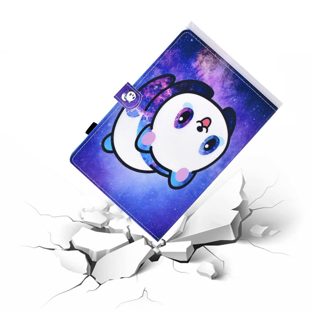 For Lenovo Tab M10 (Gen 3) TB-328FU / TB-328XU A2 Pattern Printing PU Leather Case Adjustable Stand Protection Smart Cover with Card Slots and Pencil Holder - Panda