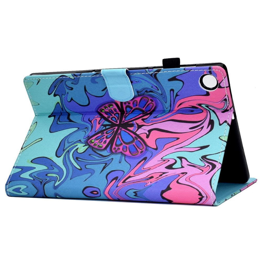 For Lenovo Tab M10 (Gen 3) TB-328FU / TB-328XU A2 Pattern Printing PU Leather Case Adjustable Stand Protection Smart Cover with Card Slots and Pencil Holder - Butterfly
