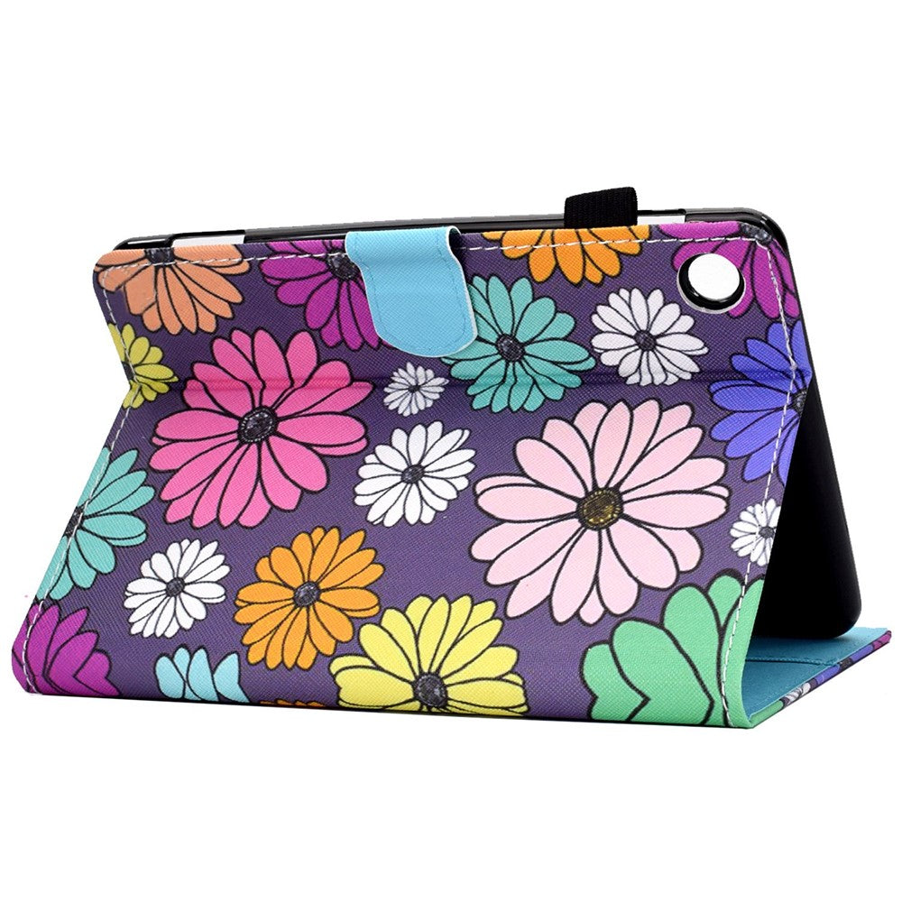 For Lenovo Tab M10 (Gen 3) TB-328FU / TB-328XU A2 Pattern Printing PU Leather Case Adjustable Stand Protection Smart Cover with Card Slots and Pencil Holder - Daisies