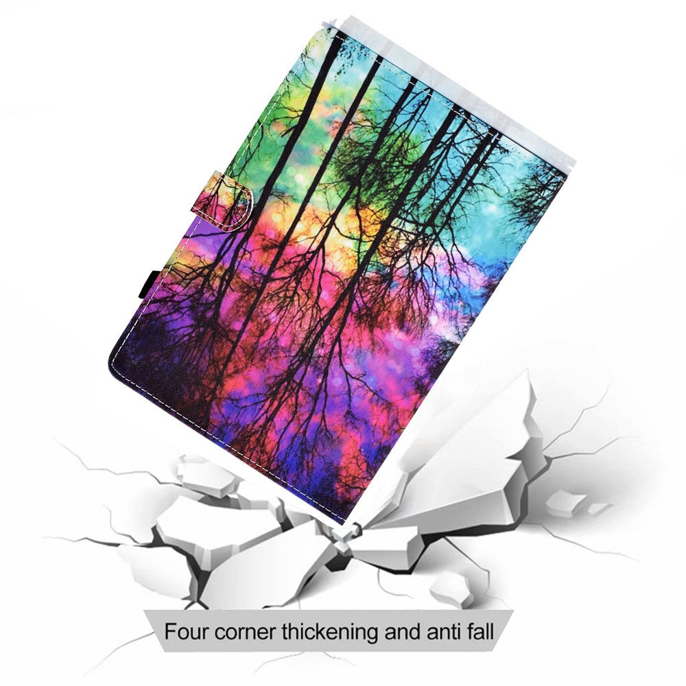 For Lenovo Tab M10 (Gen 3) TB-328FU / TB-328XU A2 Pattern Printing PU Leather Case Adjustable Stand Protection Smart Cover with Card Slots and Pencil Holder - Forest
