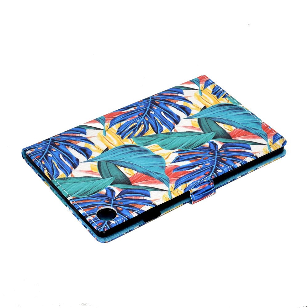 For Lenovo Tab M10 (Gen 3) TB-328FU / TB-328XU A2 Pattern Printing PU Leather Case Adjustable Stand Protection Smart Cover with Card Slots and Pencil Holder - Leaves
