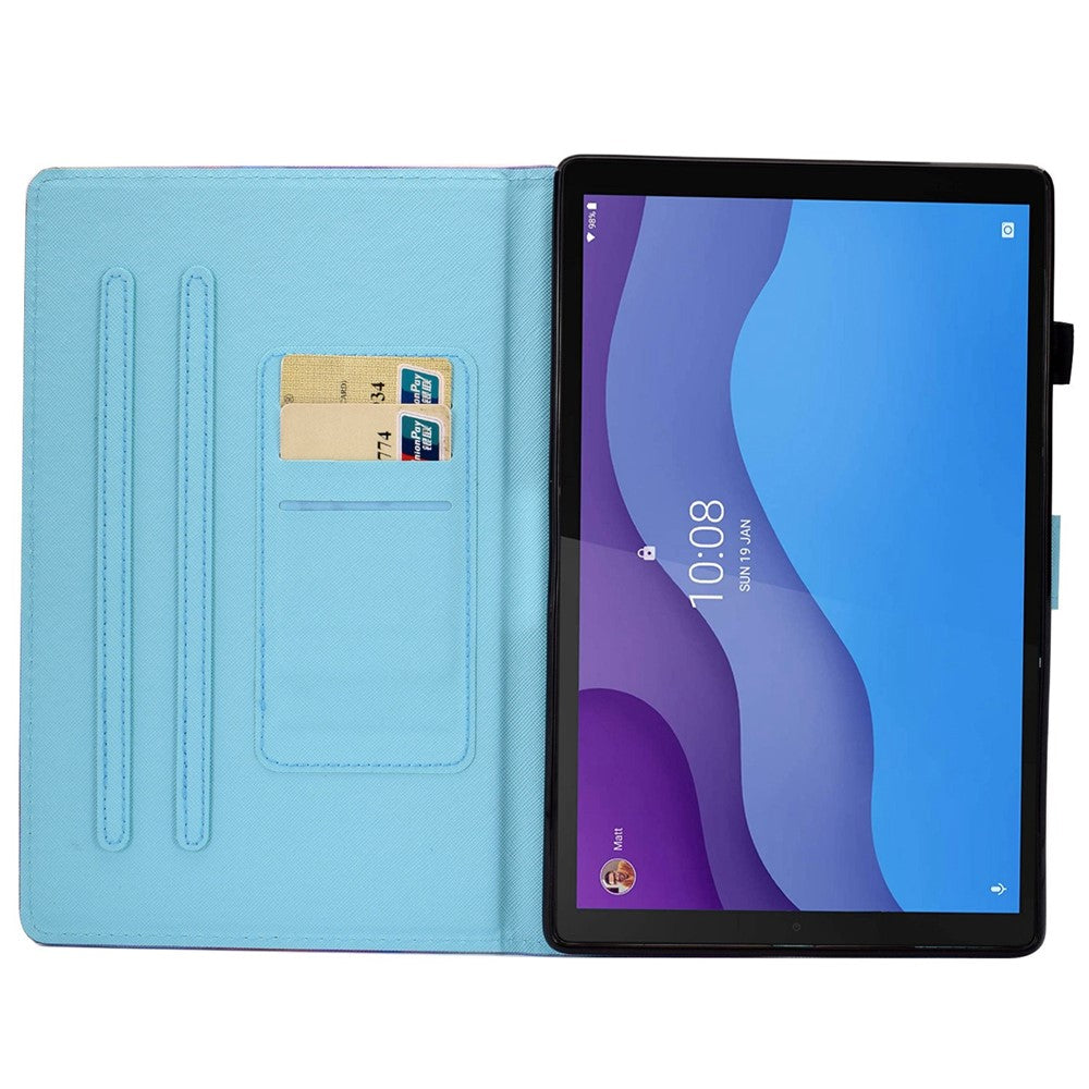 For Lenovo Tab M10 (Gen 3) TB-328FU / TB-328XU A2 Pattern Printing PU Leather Case Adjustable Stand Protection Smart Cover with Card Slots and Pencil Holder - Blocks