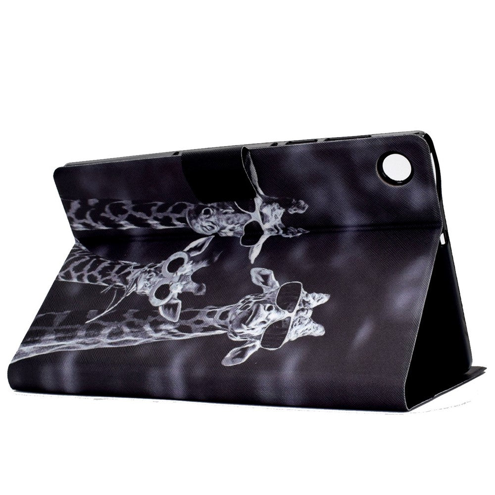 Protective Case for Lenovo Tab M10 Plus (3rd Gen) / Xiaoxin Pad 2022 10.6 inch Pattern Printing Tablet Leather Cover with Card Slots Stand - Three Giraffes