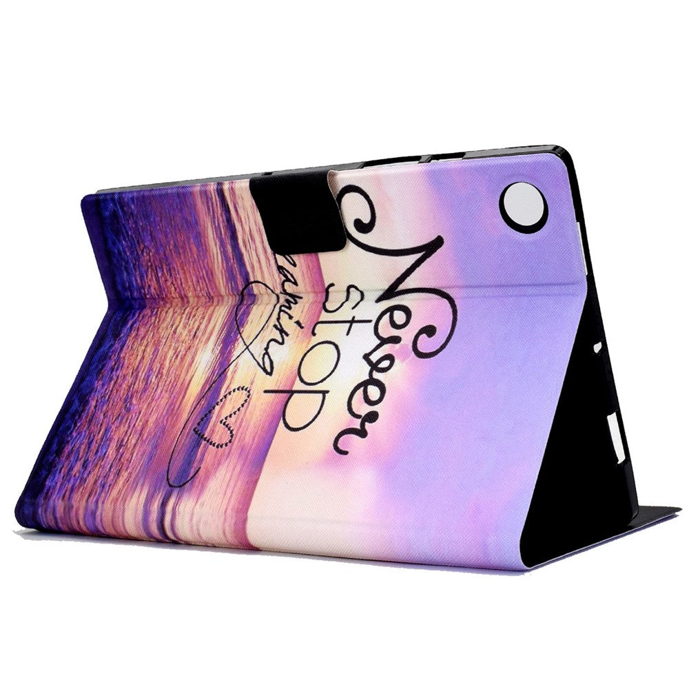 Protective Case for Lenovo Tab M10 Plus (3rd Gen) / Xiaoxin Pad 2022 10.6 inch Pattern Printing Tablet Leather Cover with Card Slots Stand - Never Stop Dreaming