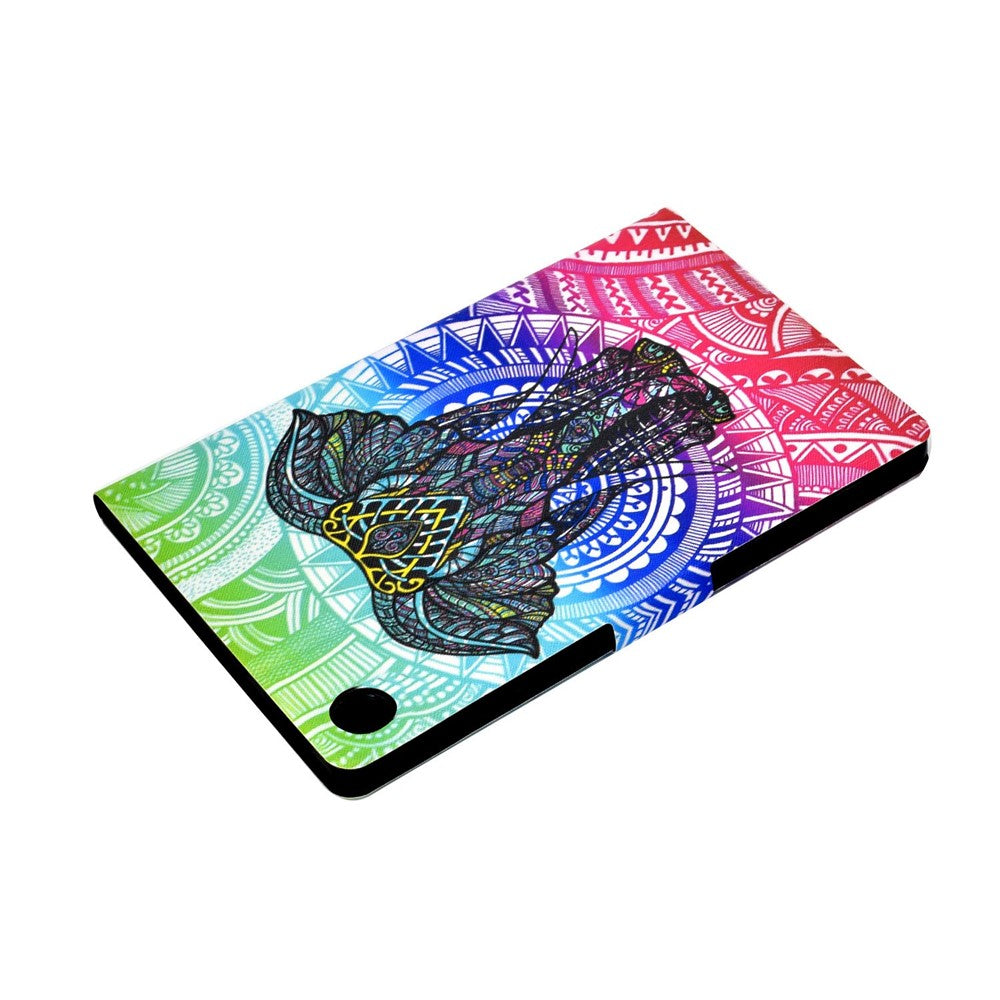 For Lenovo Tab M10 Plus (3rd Gen) / Xiaoxin Pad 2022 10.6 inch PU Leather Case Pattern Printing Card Holder Stand Cover - Elephant