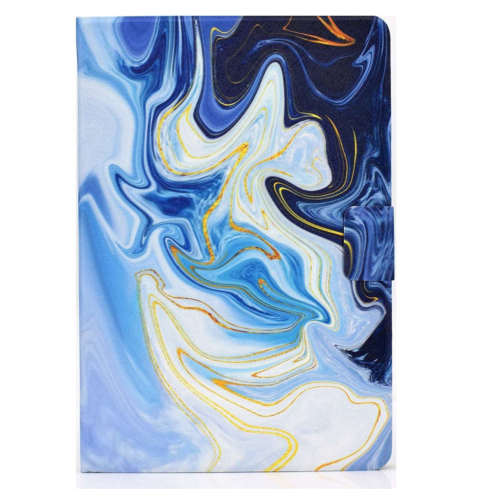 For Lenovo Tab M10 Plus (3rd Gen) / Xiaoxin Pad 2022 10.6 inch PU Leather Case Pattern Printing Card Holder Stand Cover - Blue Marble