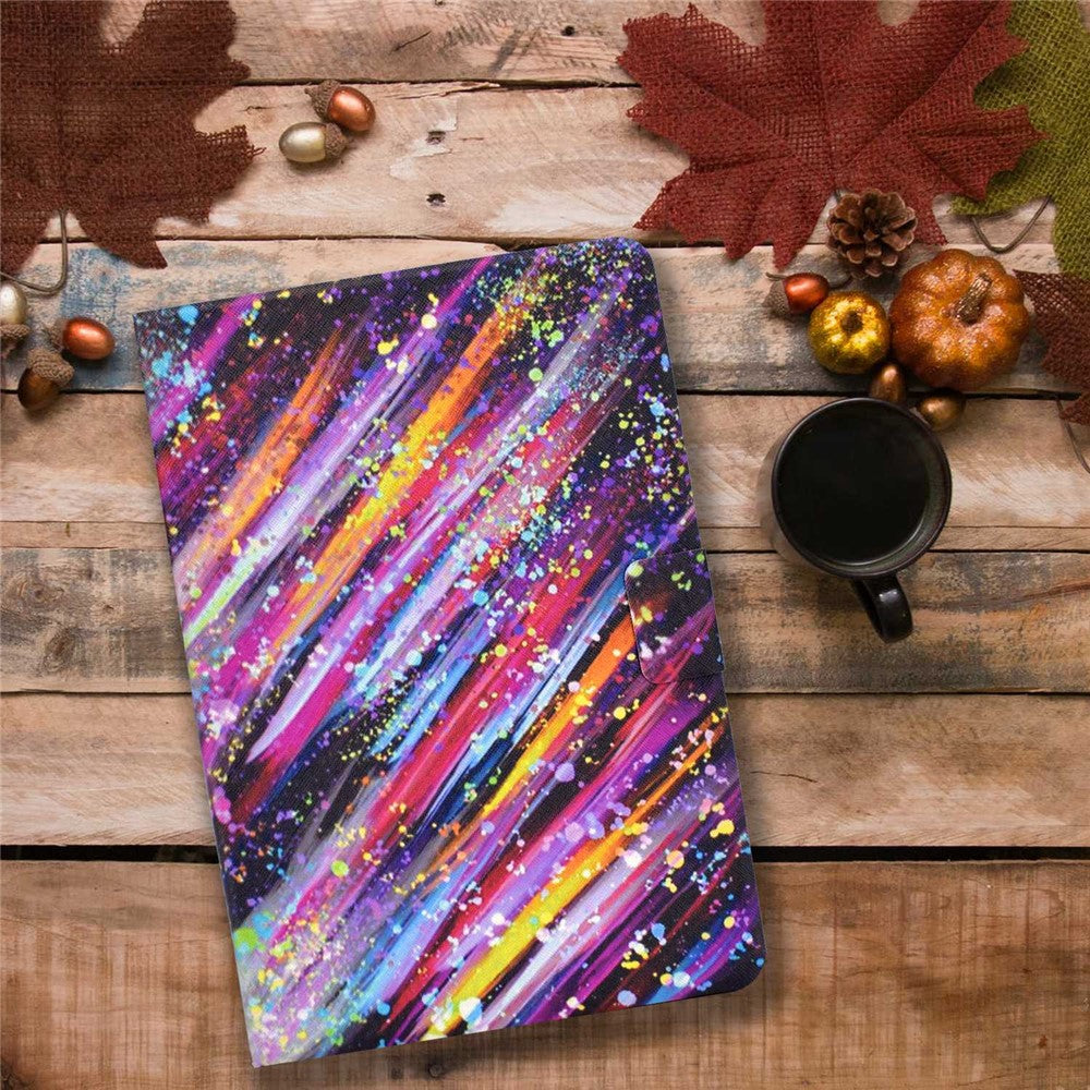 For Lenovo Tab M10 Plus (3rd Gen) / Xiaoxin Pad 2022 10.6 inch PU Leather Case Pattern Printing Card Holder Stand Cover - Meteor