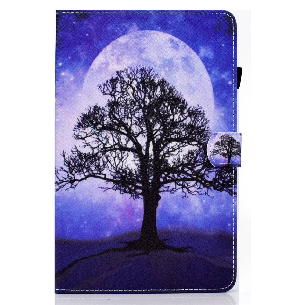 For Lenovo Tab M10 Plus (3rd Gen) / Xiaoxin Pad 2022 10.6 inch PU Leather Smart Auto Wake / Sleep Cover A3 Pattern Printing Stand Card Slots Protective Tablet Case with Pencil Holder - Life Tree