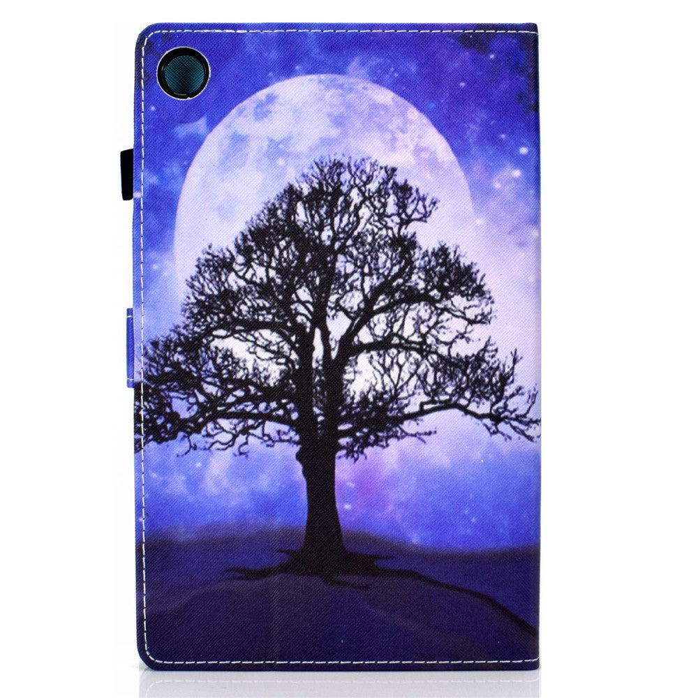For Lenovo Tab M10 Plus (3rd Gen) / Xiaoxin Pad 2022 10.6 inch PU Leather Smart Auto Wake / Sleep Cover A3 Pattern Printing Stand Card Slots Protective Tablet Case with Pencil Holder - Life Tree