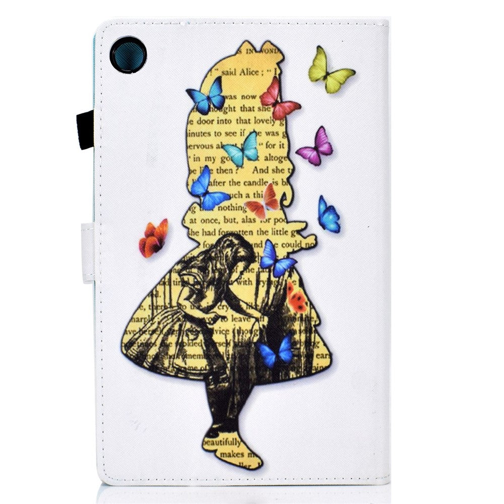 For Lenovo Tab M10 Plus (3rd Gen) / Xiaoxin Pad 2022 10.6 inch PU Leather Smart Auto Wake / Sleep Cover A3 Pattern Printing Stand Card Slots Protective Tablet Case with Pencil Holder - Girl