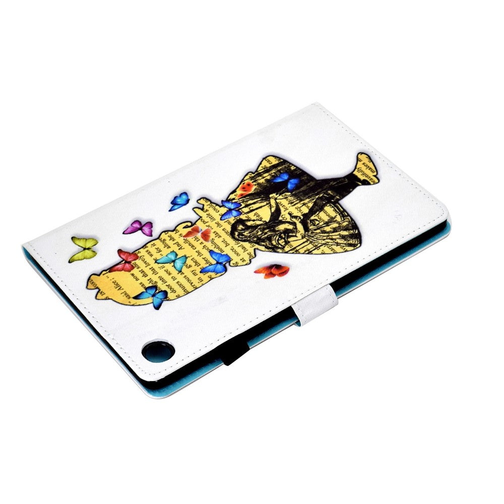 For Lenovo Tab M10 Plus (3rd Gen) / Xiaoxin Pad 2022 10.6 inch PU Leather Smart Auto Wake / Sleep Cover A3 Pattern Printing Stand Card Slots Protective Tablet Case with Pencil Holder - Girl