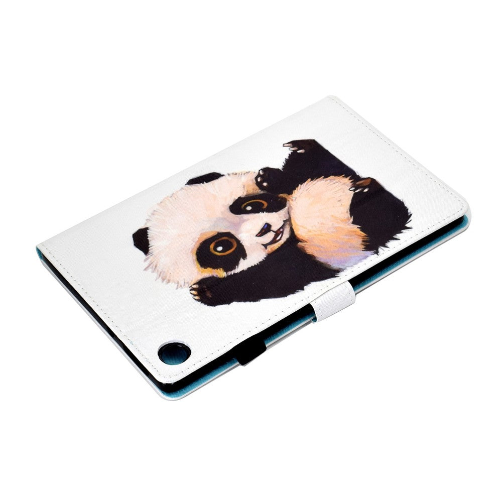 For Lenovo Tab M10 Plus (3rd Gen) / Xiaoxin Pad 2022 10.6 inch PU Leather Smart Auto Wake / Sleep Cover A3 Pattern Printing Stand Card Slots Protective Tablet Case with Pencil Holder - Waving Panda