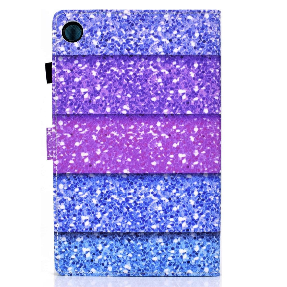 For Lenovo Tab M10 Plus (3rd Gen) / Xiaoxin Pad 2022 10.6 inch PU Leather Smart Auto Wake / Sleep Cover A3 Pattern Printing Stand Card Slots Protective Tablet Case with Pencil Holder - Colorful Quicksand