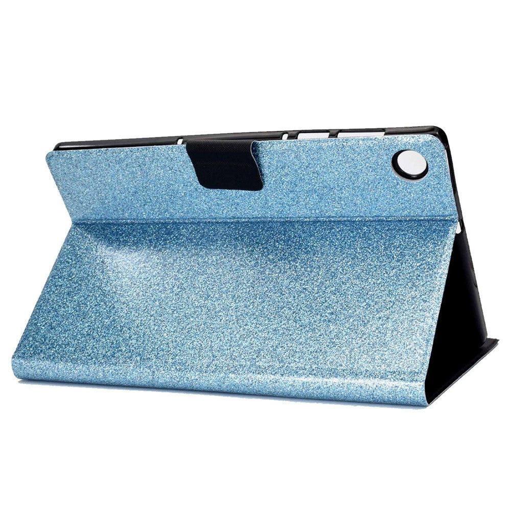 Glittery PU Leather Tablet Case for Lenovo Tab M10 (Gen 3) TB-328FU / TB-328XU, Full Protection Magnetic Clasp Protective Cover with Stand Card Holder - Blue