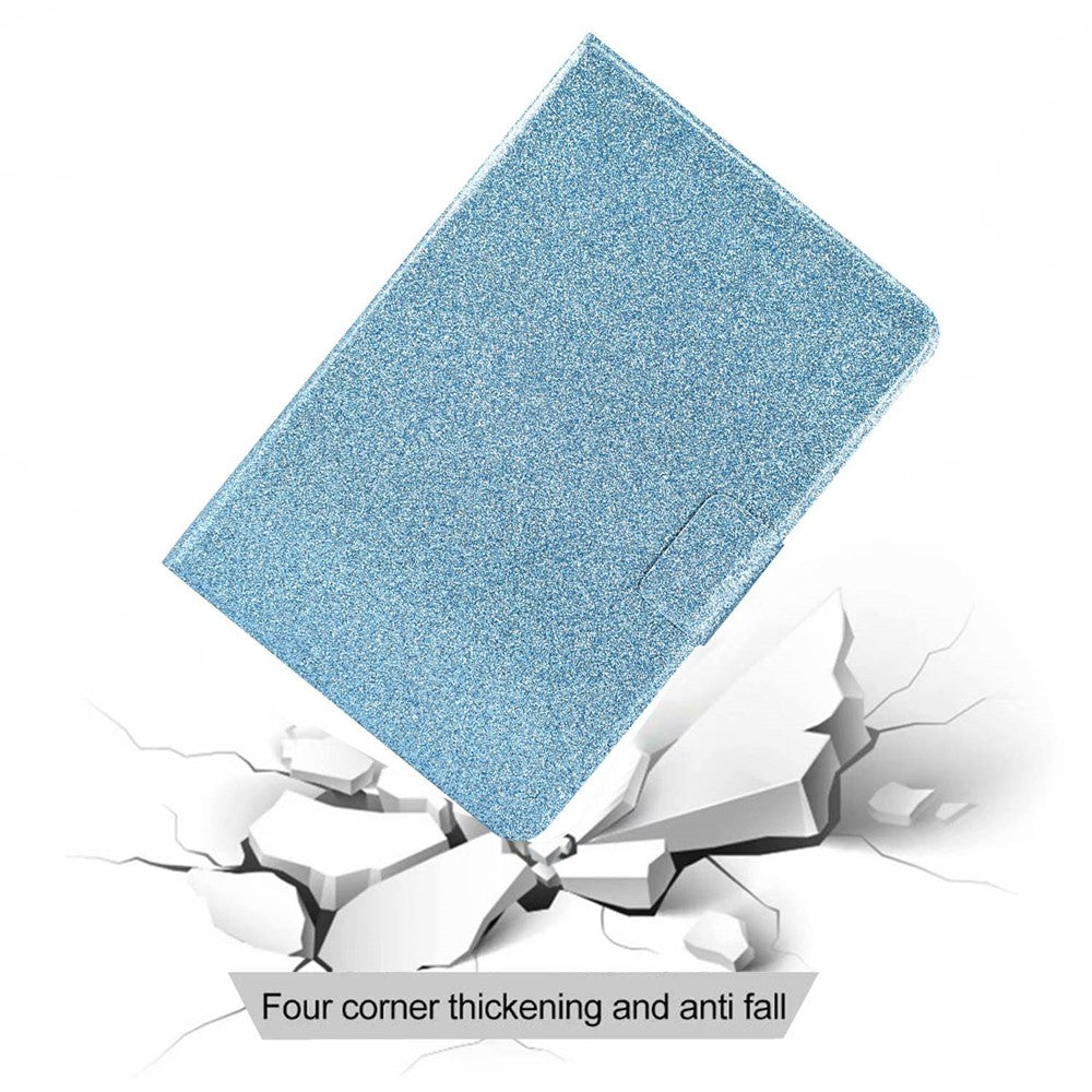 Glittery PU Leather Tablet Case for Lenovo Tab M10 (Gen 3) TB-328FU / TB-328XU, Full Protection Magnetic Clasp Protective Cover with Stand Card Holder - Blue