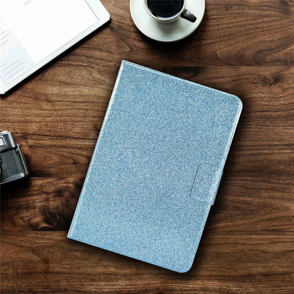 Glittery PU Leather Tablet Case for Lenovo Tab M10 (Gen 3) TB-328FU / TB-328XU, Full Protection Magnetic Clasp Protective Cover with Stand Card Holder - Blue