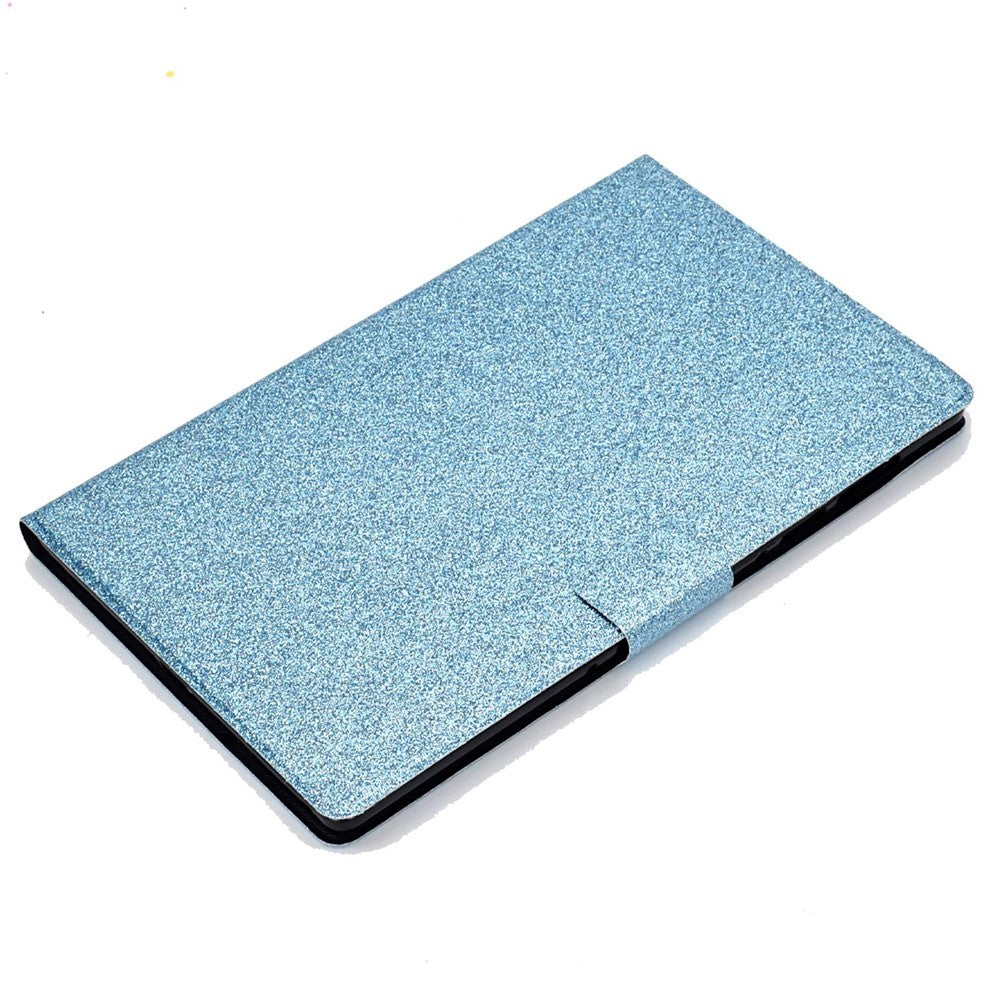 Glittery PU Leather Tablet Case for Lenovo Tab M10 (Gen 3) TB-328FU / TB-328XU, Full Protection Magnetic Clasp Protective Cover with Stand Card Holder - Blue